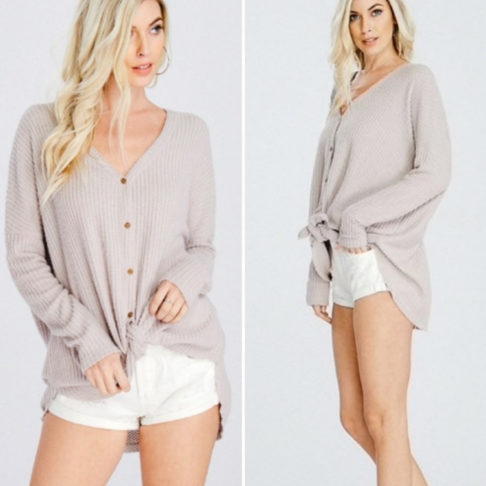 Wishlist Thermal Button Down Top